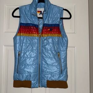 AVIATOR NATION - WOMEN'S 5 STRIPE VEST - GLOSSY SKY - NEW